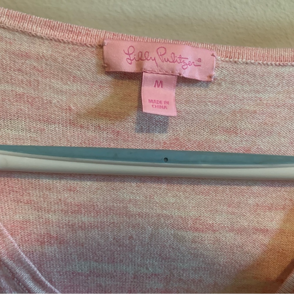 Lilly Pulitzer Light Pink Ruffle Sleeve Long Sleeve Top - Picture 2 of 8